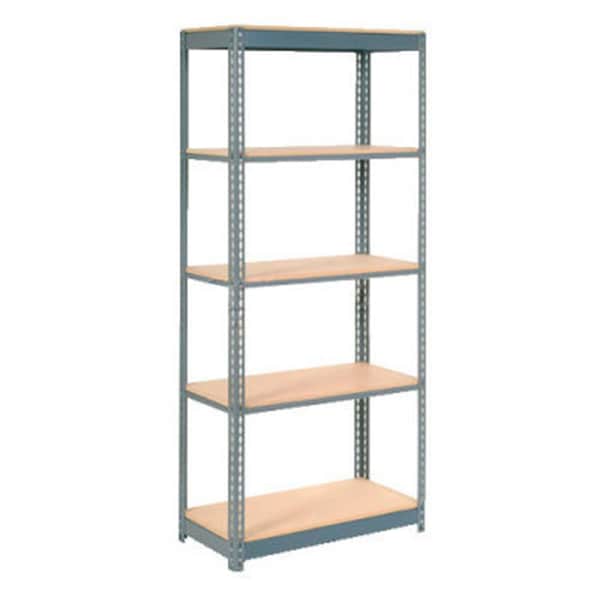 Heavy Duty Shelving 48W x 24D x 84H With 5 Shelves, Wood Deck, Gray